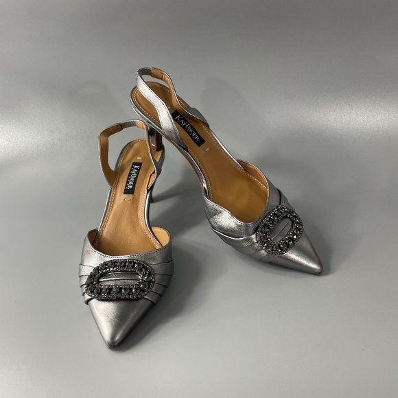 Kay Unger "Fairleetoo-Ku" Slingback Pump Pointy Heels, Size 8.5 M - Picture 1 of 12